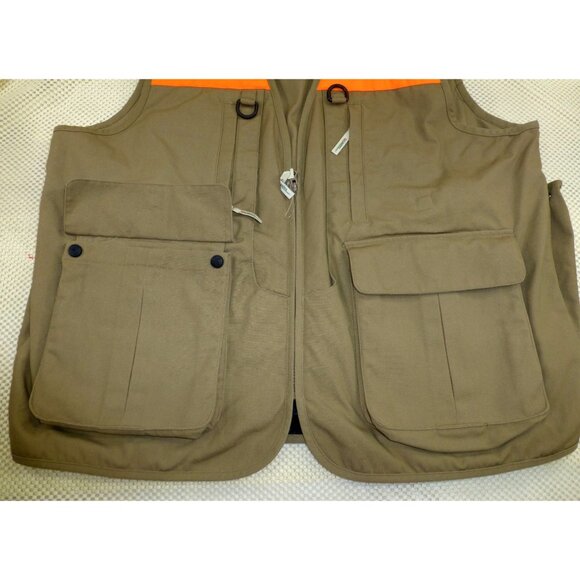 Gander Mountain Mens Hunting Vest Large Orange & Brown Polyester Cotton Pockets - Picture 5 of 16